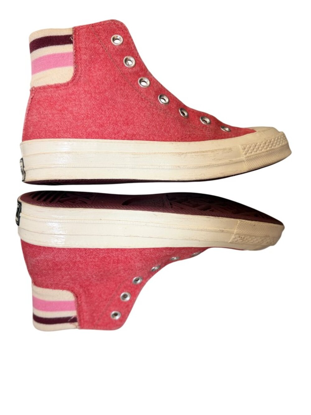 Converse Chuck 70 Retro Stripe Sedona High Top Pink Wool 7.5 Womens 163367C